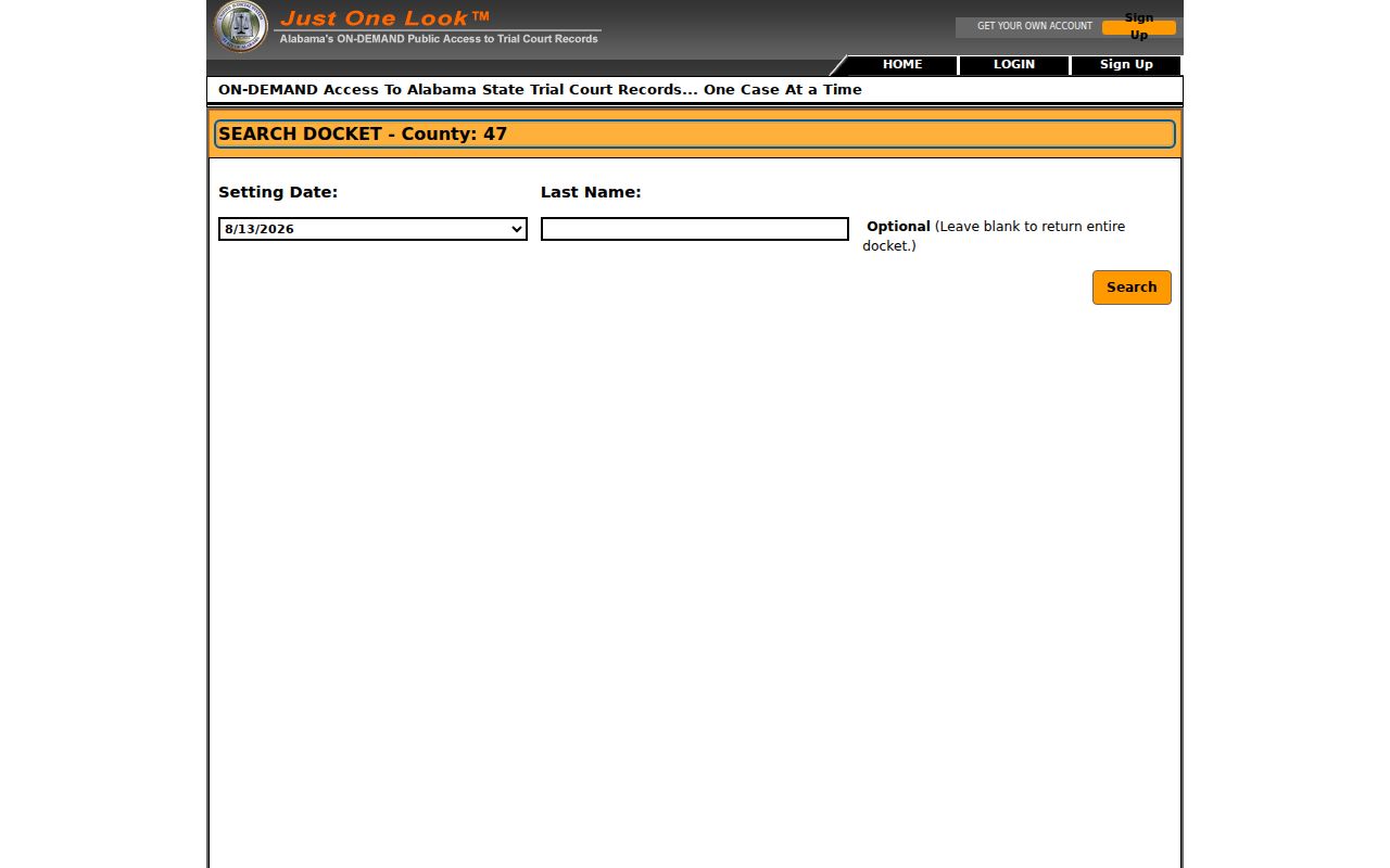 Madison County court date Search Docket interface