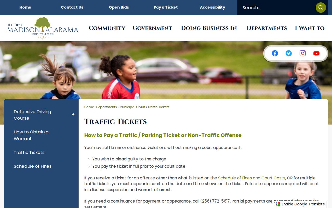 Madison court docket traffic ticket instructions