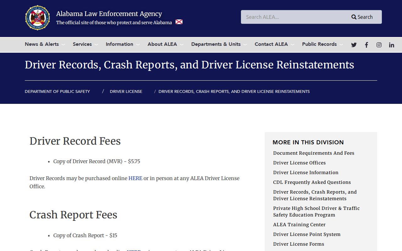 ALEA custodian page distinguished from Madison County traffic court records