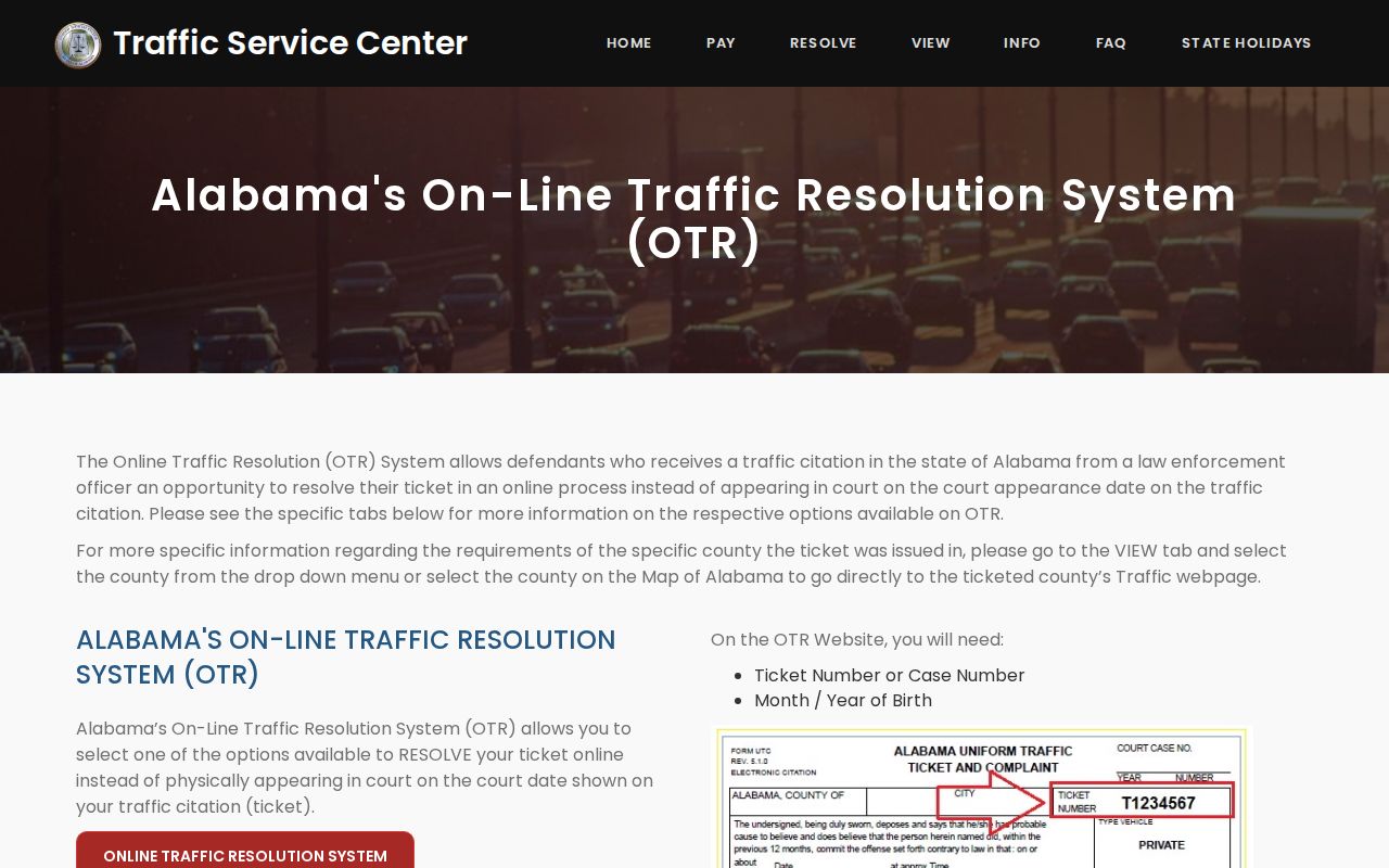 Online resolution choices for Madison County traffic tickets